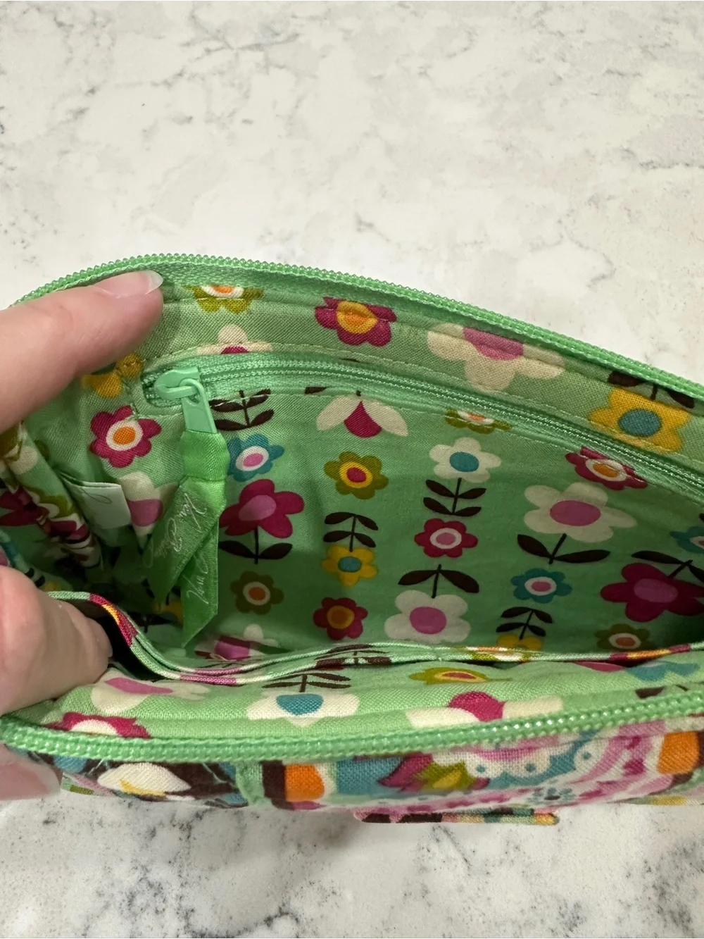 Vera Bradley Quilted Tutti Frutti Wristlet - Pink, Green & Turquoise